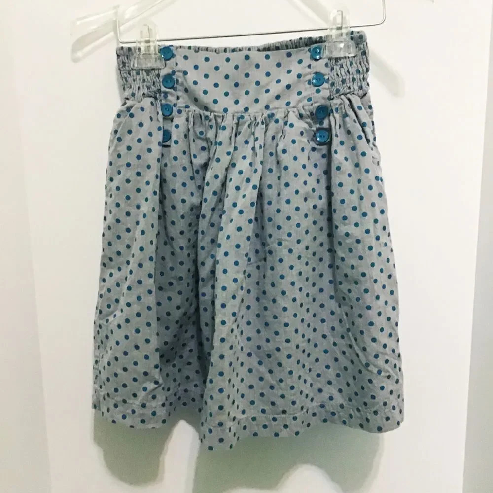 2/$20 Gray Comme Toi Polka Dot Skirt Size Small